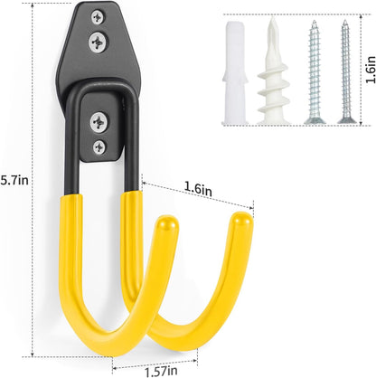 Hose Hanger Wall Mount 2 Pack,Heavy Duty Hose Holder with Screws Metal Hose Hangers for Outside,Hose Rack Suitable for Garage,Garden and Yard