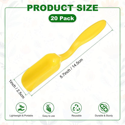 M METERXITY 20-Pack Mini Gardening Shovel Spoons, Plastic Garden Soil Scoops for Cultivation Digging Transplanting/Flower Planting/Plant Succulent, Colorful Small Gardening Tools [Multicolor]