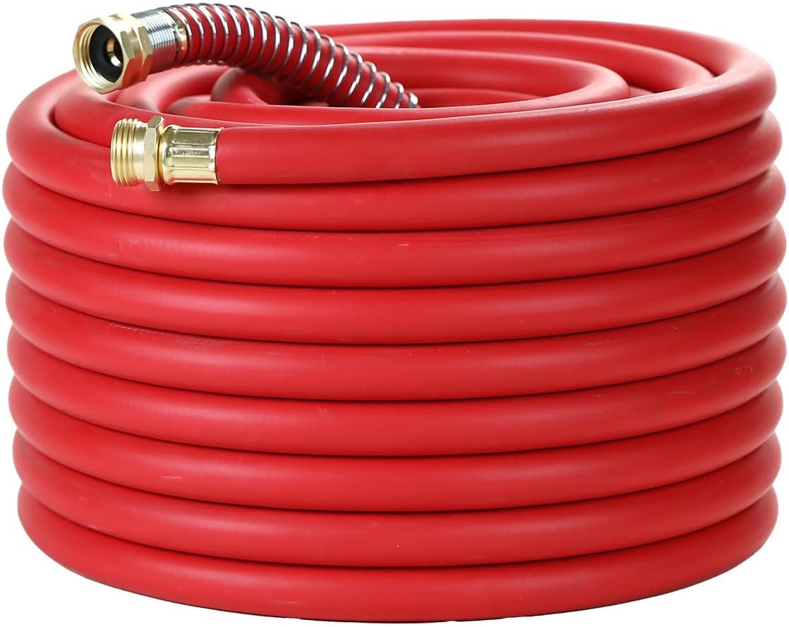 Guitrees Leader Garden Hose 10ft x 5/8", Heavy Duty Short Water Hose, Female to Female Fittings, Five Layered Braiding for Durability, 1000PSI Burst, 300PSI Working (Black) - Colors A