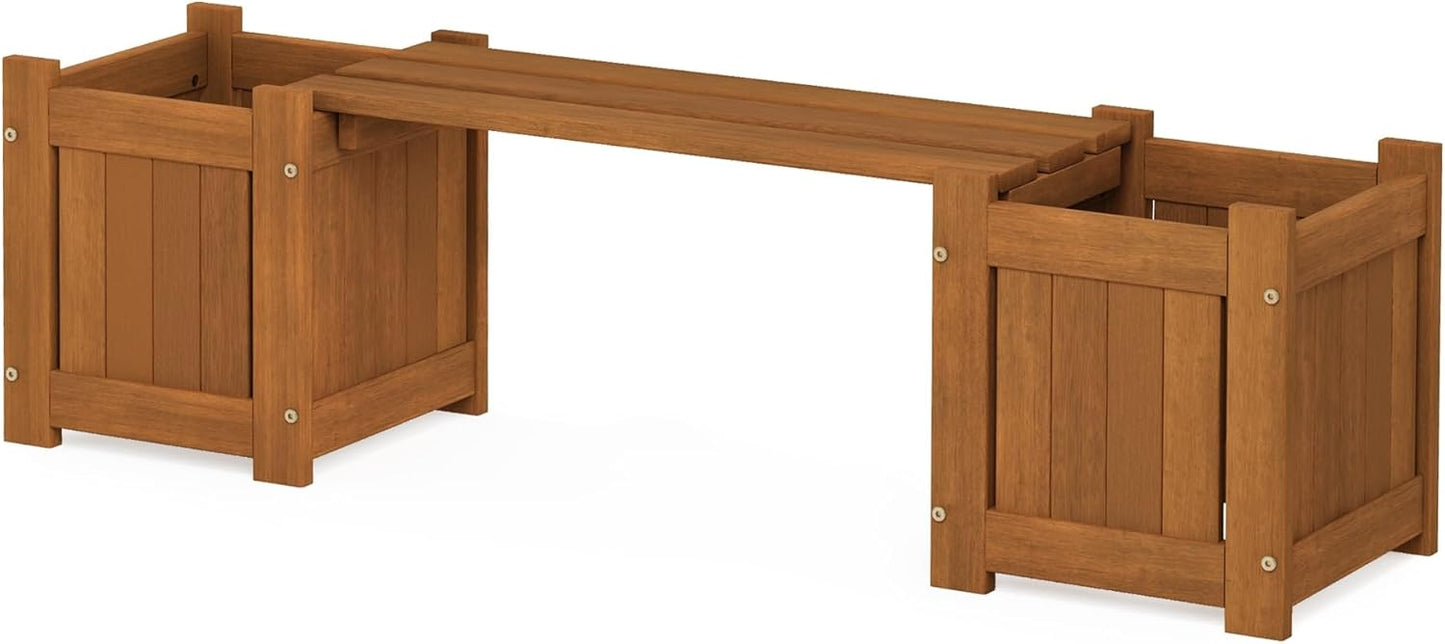Furinno FG17478 Tioman Outdoor Patio Furniture Hardwood Potting Bench, Natural