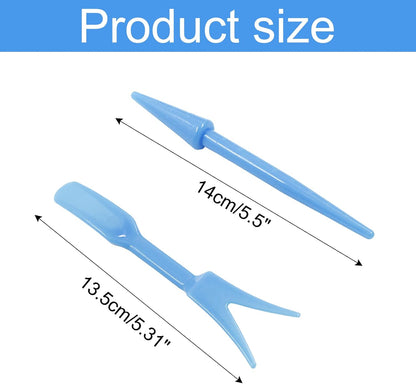 Bivethoi Garden Hand Tools Transplanting Shovel Scoops Kits for Plant Cultivation Digging Care, Set of 6, Blue