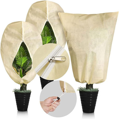 Plant Covers Winter Freeze Protection 1 Pack 78.74'' X 94.49'' Reusable Frost Blanket Tree Wrap Cloth with Drawstring and Zipper for Outdoor Cold Weather - Green