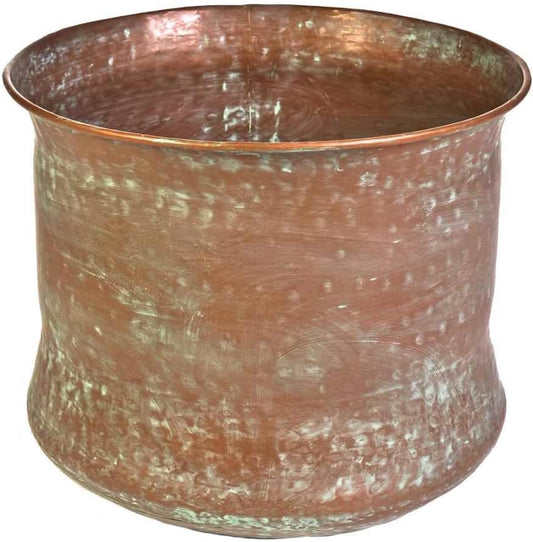 CobraCo – Copper Finish Cylinder Hose Holder – 17 in. x 13 in. Powder‑Coated Metal – For Garden Hose Storage | Patio Décor | Outdoor Organization