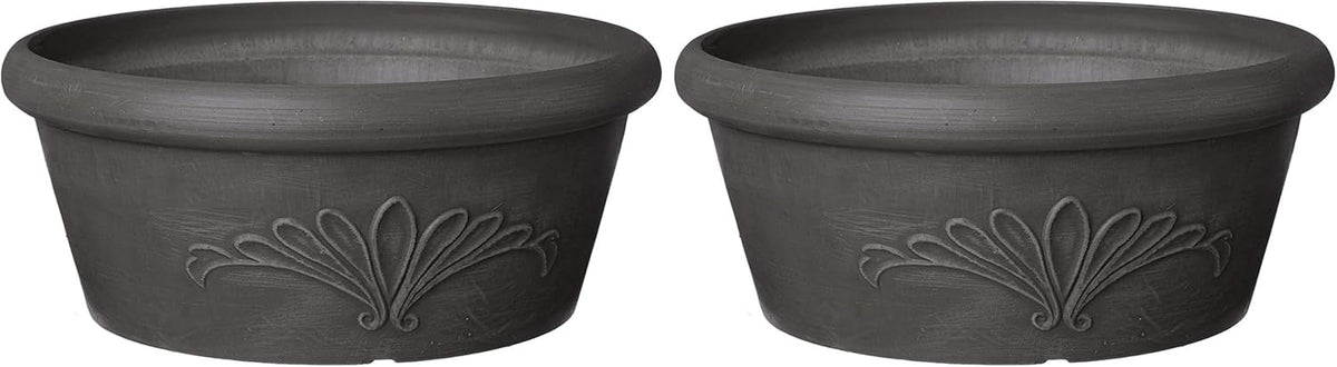 Arcadia Garden Products PSW TA30TP Plastic/Stone/Wood Composite Bulb Pan – No Drainage Hole (Drillable), Planter Bowl for Succulents, Bonsai, Fairy Gardens, Herbs,12-Inch, Taupe