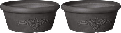 Arcadia Garden Products PSW TA30TP Plastic/Stone/Wood Composite Bulb Pan – No Drainage Hole (Drillable), Planter Bowl for Succulents, Bonsai, Fairy Gardens, Herbs,12-Inch, Taupe