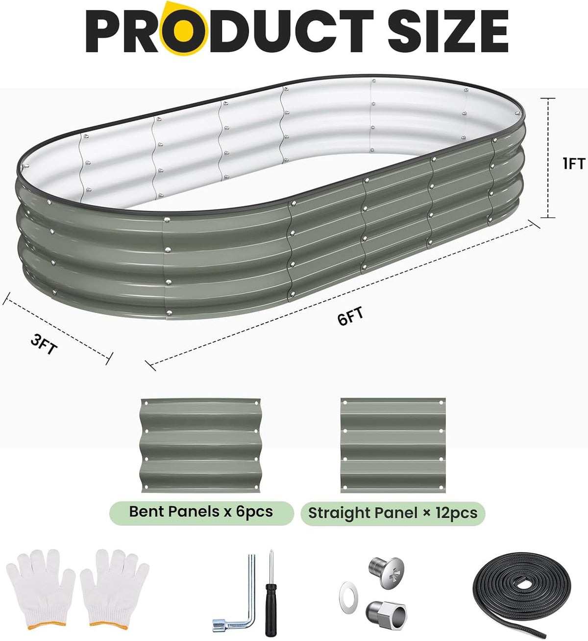 Pattiumo Galvanized Raised Garden Bed 4×4×1 FT, Round Metal Raised Garden Bed Outdoor Planter Box with Open Bottom, Rust-Resistant Steel Garden Bed for Vegetables Herbs Flowers, Easy Assembly
