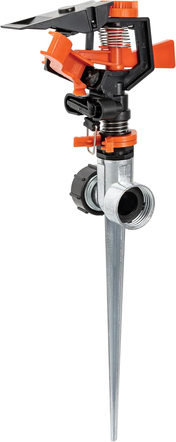 Black + Decker® Impulse Sprinkler – Up to 5,027 Sq. Ft. Coverage, Adjustable Spray, Secure Spike Base BXWNBB57395