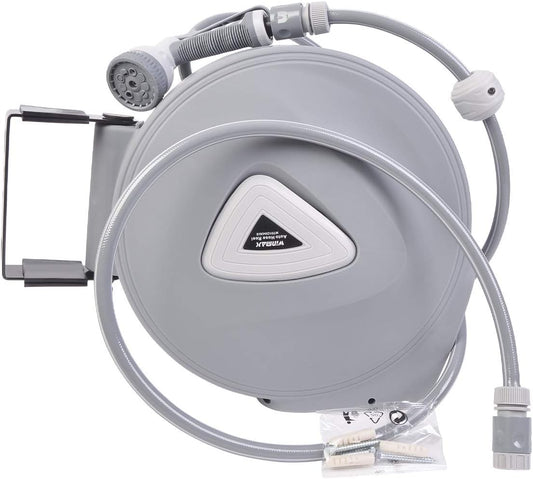 Retractable Garden Water Hose Reel Storage Gun Rewind Wall Mount 32Feet/65Feet/100Feet (65 Feet)