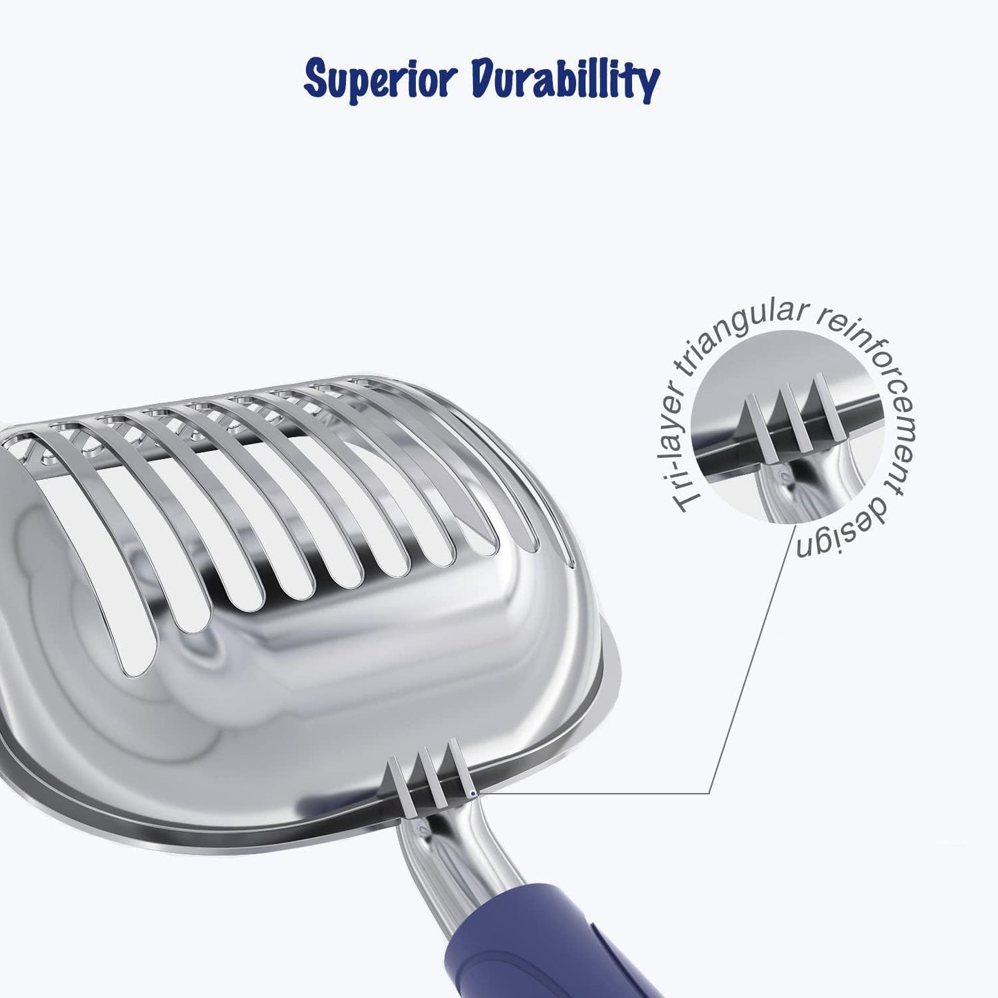 Cat Litter Scoop, Aluminum Alloy Sifter, Kitty Metal Scooper, Deep Shovel, Long Handle, Poop Sifting, Kitten Pooper Lifter, Durable, Heavy Duty, for Litter Box