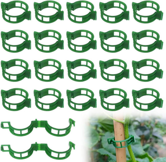 Secured Plastic Plant Clip, New Reusable Plant Support Clips Plastic Clips Tomato Clips for Securing Plants for Climbing Plants, Grape, Vegetable Stems (50, White)