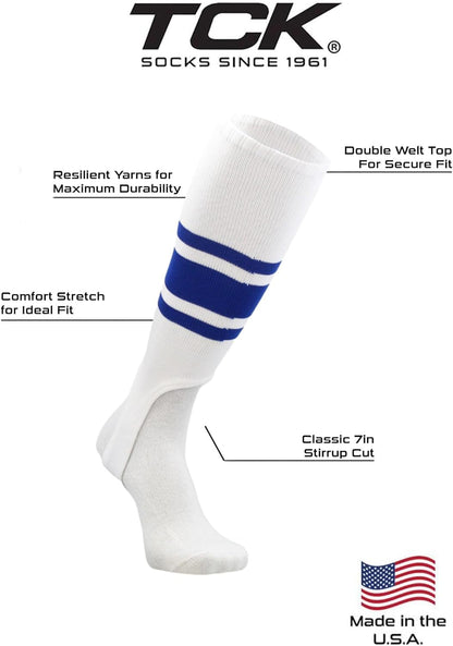 TCK Striped Baseball Stirrups Softball Stirrups 7 Inch