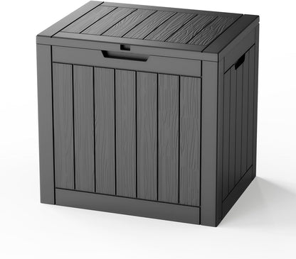 30 Gallon Outdoor Deck Box, Lockable Waterproof Outdoor Storage Boxes For Garden Tools,Indoor Cushions,Accessories Outside Storage Resin Weatherproof Container(Black)
