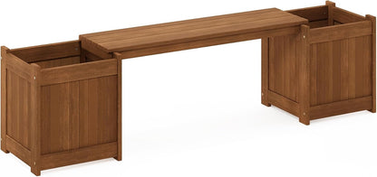 Furinno FG17478 Tioman Outdoor Patio Furniture Hardwood Potting Bench, Natural