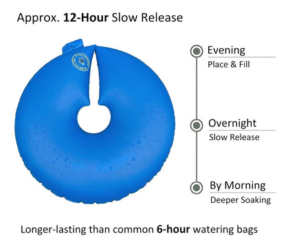 Slow Release Ring-Style Tree Watering Bag - 15 Gallon Watering Ring for Trees, Discipline Essentials (2 Pack, Blue/Yellow)