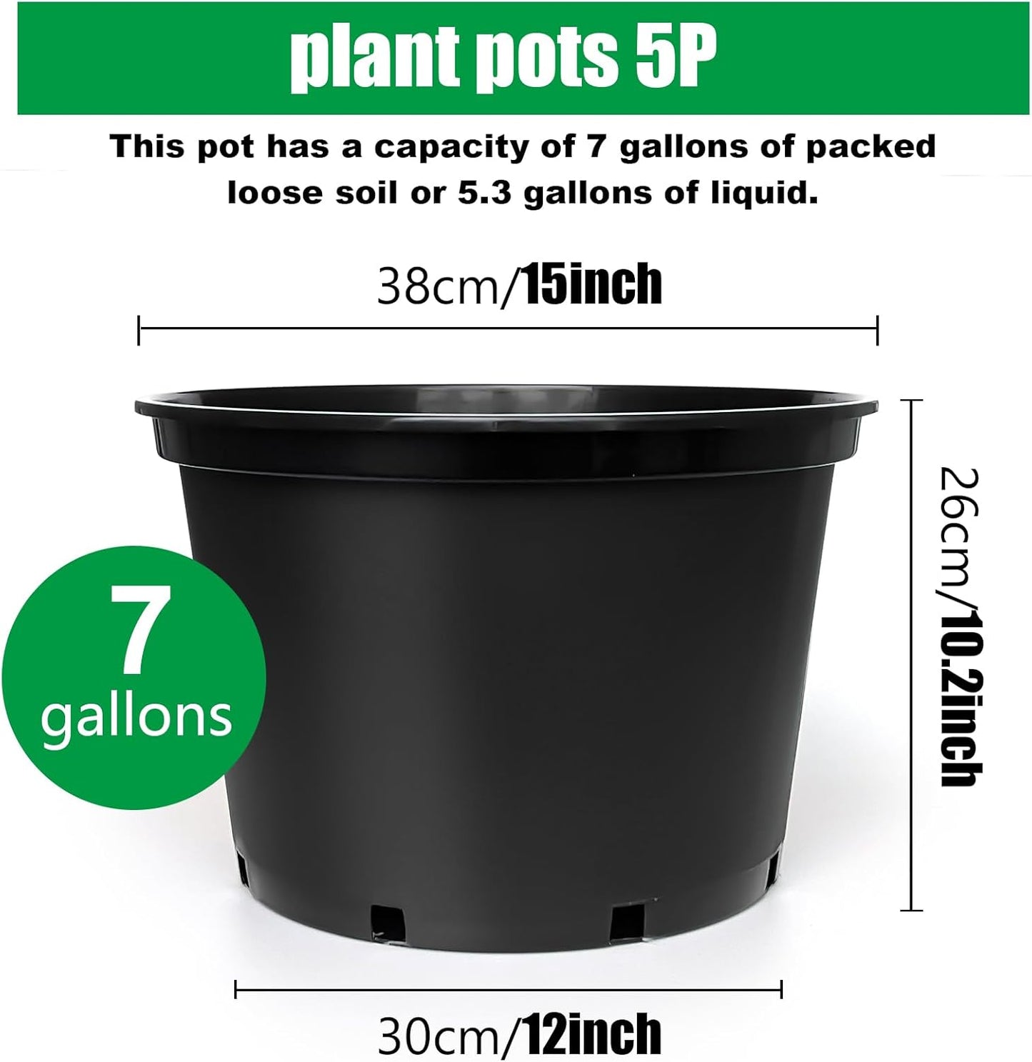 5 Gallon Nursery Pots (10-Pack) + 50ft Garden Hose with Spray Nozzle + 3-in-1 Soil Tester for Moisture/Light/pH | All-in-One Gardening Kit for Indoor/Outdoor Plants, Gardening Gifts for Women