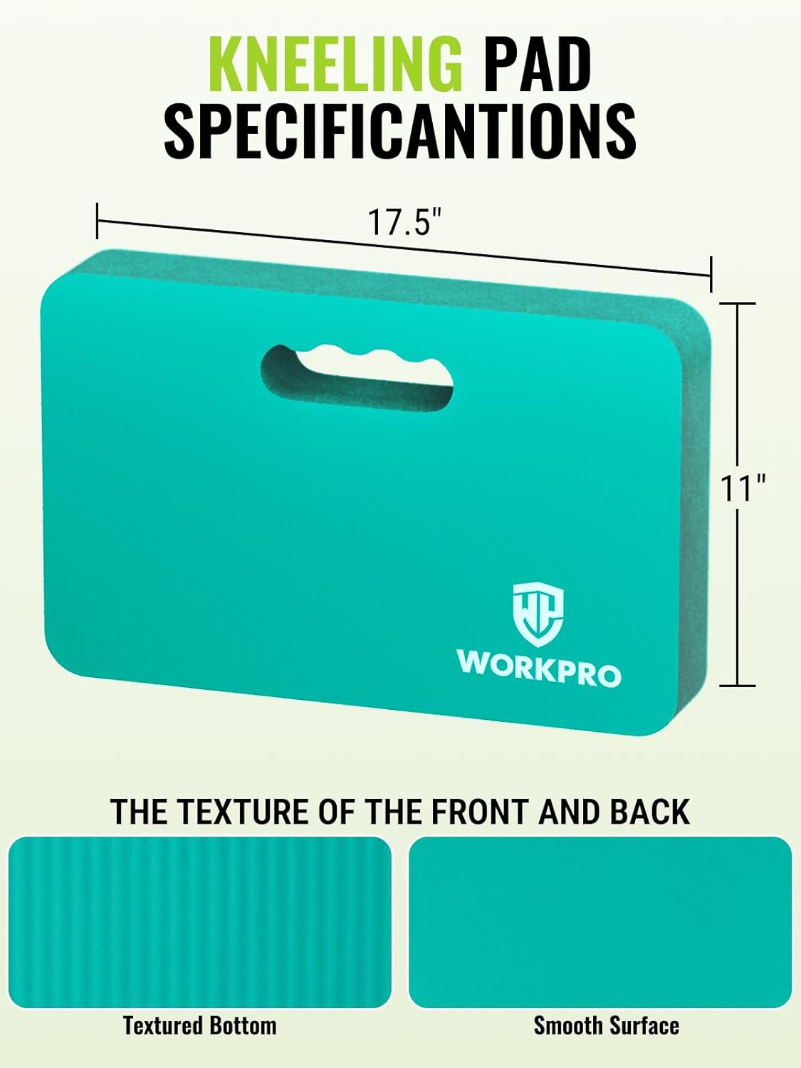 WORKPRO Extra Thick Kneeling Pad, Soft NBR Foam Cushioning for Knee, Large Foam Kneeler Mat for Gardening, Bathing Baby, Exercise, Workout Supplies, 17.5 x 11 x 1.5 in, Black