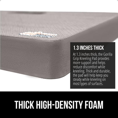 GORILLA GRIP® Extra Thick Patent Pending Supportive Foam Kneeling Pad, Large Cushion Knee Pads for Gardening, Baby Bath Time, Dirt and Water Resistant, Workout and Garden Supplies, 17.5x11, Black