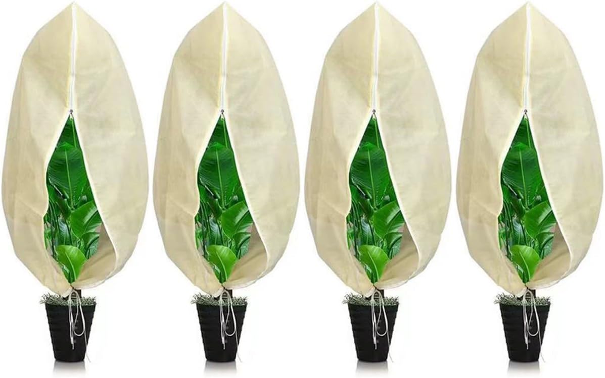 Plant Covers Winter Freeze Protection 1 Pack 78.74'' X 94.49'' Reusable Frost Blanket Tree Wrap Cloth with Drawstring and Zipper for Outdoor Cold Weather - Green