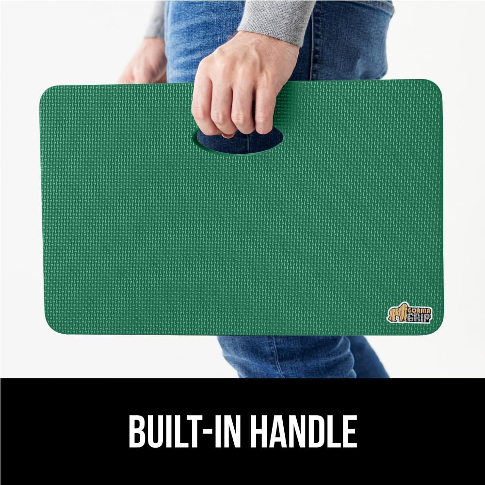 GORILLA GRIP® Extra Thick Patent Pending Supportive Foam Kneeling Pad, Large Cushion Knee Pads for Gardening, Baby Bath Time, Dirt and Water Resistant, Workout and Garden Supplies, 17.5x11, Black