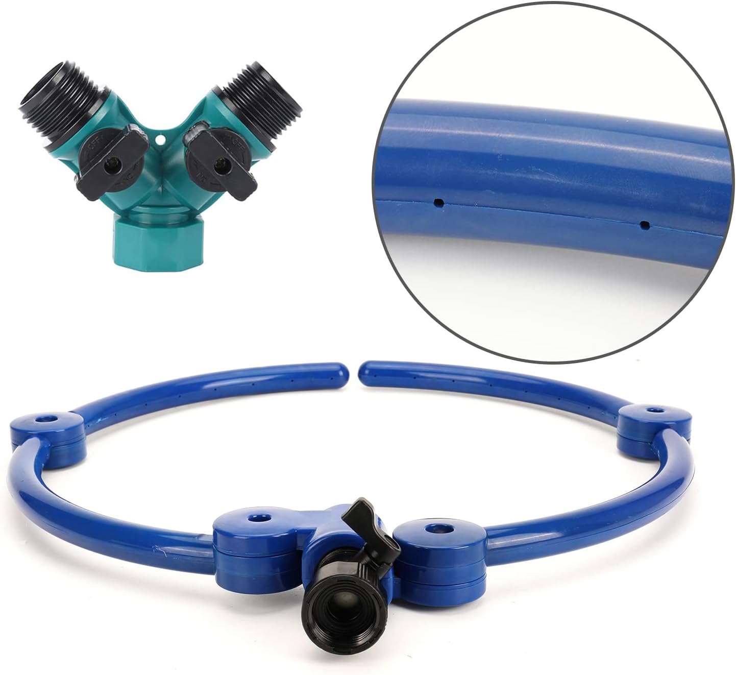 360° Tree Water System Tree Watering Ring Flower Sprinkler Garden Watering Circle Irrigation System for New Tree Outdoor Plants Raised Garden Beds Shrubs Plants, Flower Beds 2Pcs