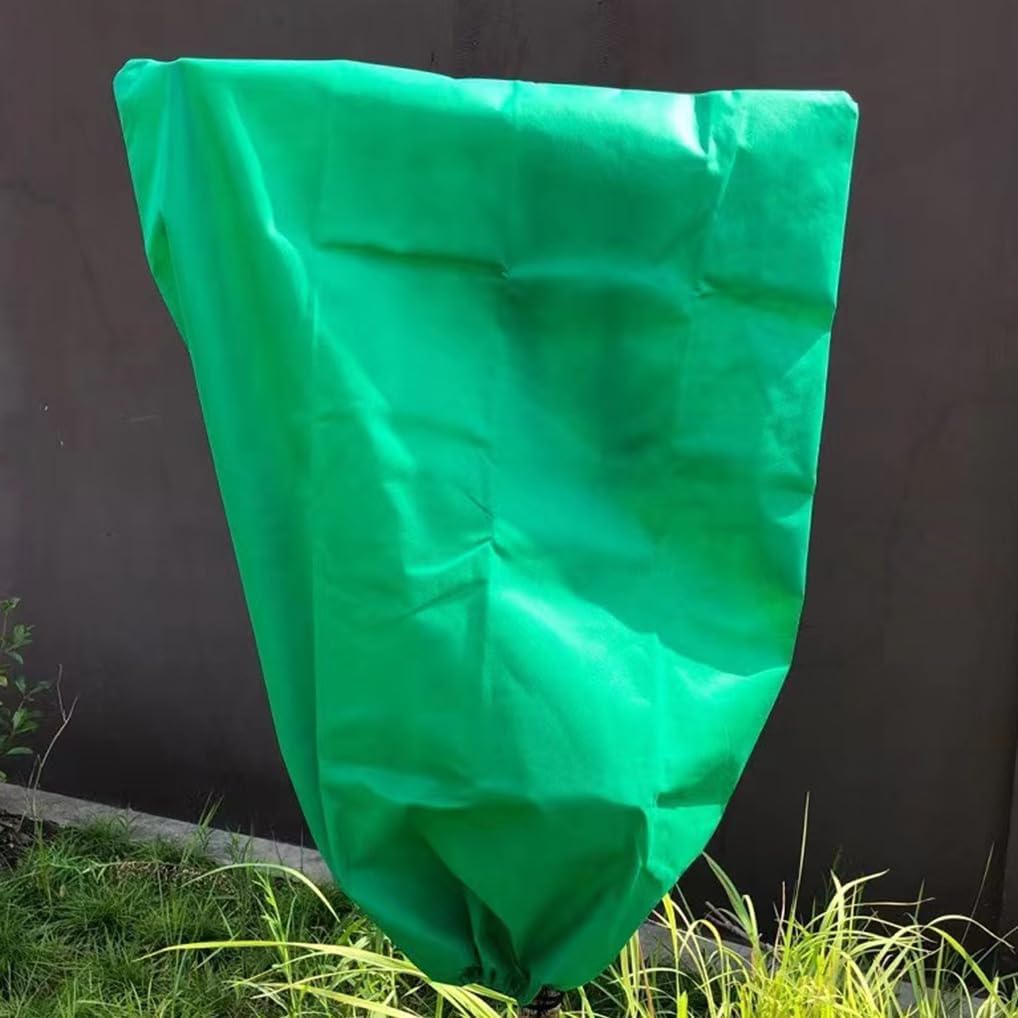 Plant Covers Winter Freeze Protection 1 Pack 78.74'' X 94.49'' Reusable Frost Blanket Tree Wrap Cloth with Drawstring and Zipper for Outdoor Cold Weather - Green
