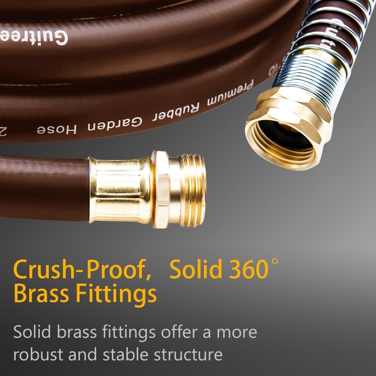 Guitrees Leader Garden Hose 10ft x 5/8", Heavy Duty Short Water Hose, Female to Female Fittings, Five Layered Braiding for Durability, 1000PSI Burst, 300PSI Working (Black) - Colors A