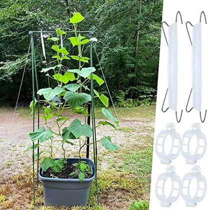 40Pcs Tomato Hooks with String, Holder & Plant Support Clips - 33.3ft Twine to Prevent Tomatoes from Pinching or Falling Off