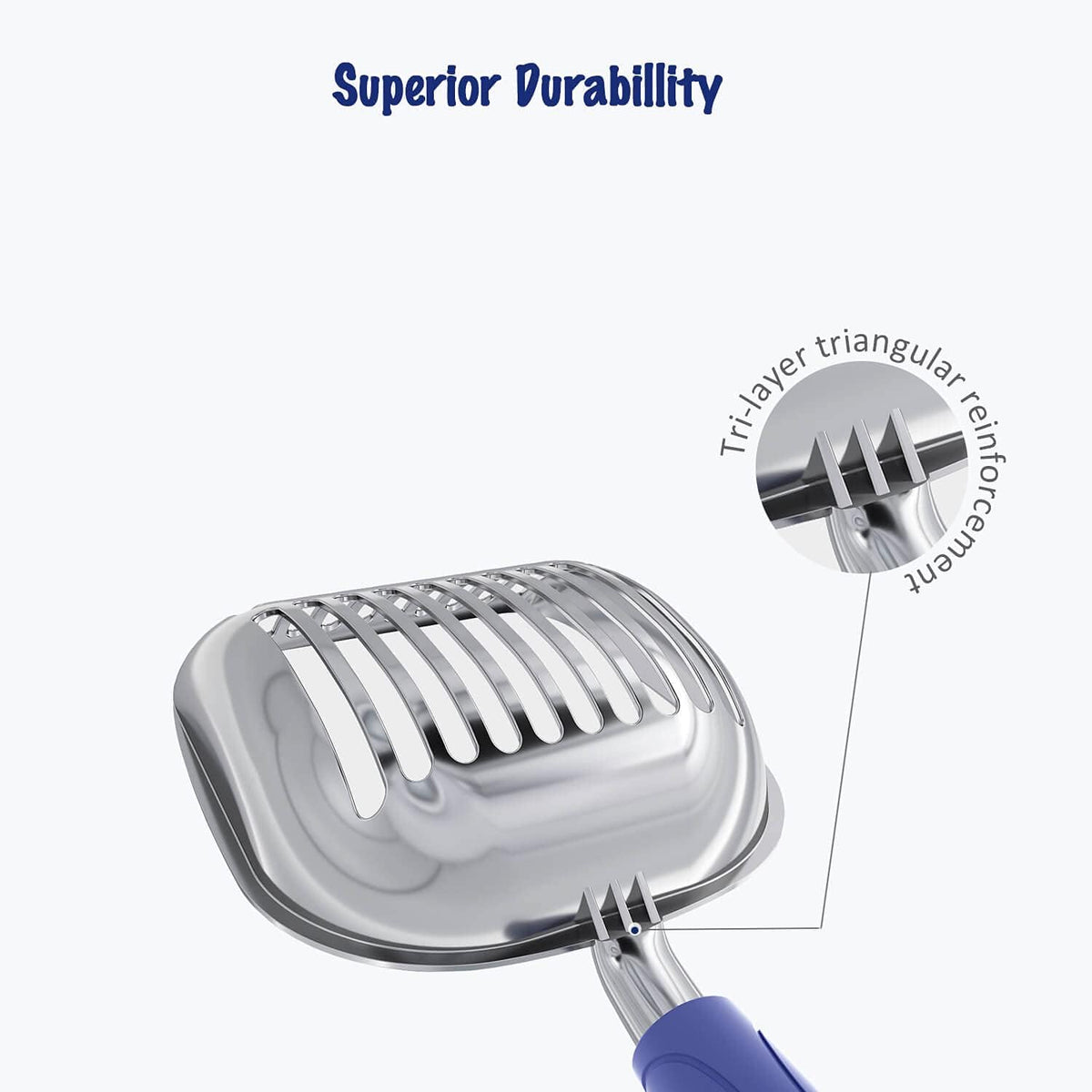 Cat Litter Scoop, Aluminum Alloy Sifter, Kitty Metal Scooper, Deep Shovel, Long Handle, Poop Sifting, Kitten Pooper Lifter, Durable, Heavy Duty, for Litter Box