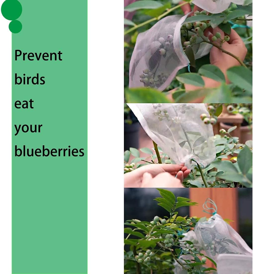 Belit 10Pcs 23.6"x15.7" Garden Netting pest Barrier Tomatoes Protection Bags Large Size Nylon Mesh Reusable Fruit Bags for Protecting Fruits Vegetables