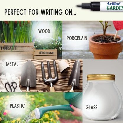 Artline Garden Marker | Water Resistant | Quick Dry Ink Great For Outside Use (4 Markers)