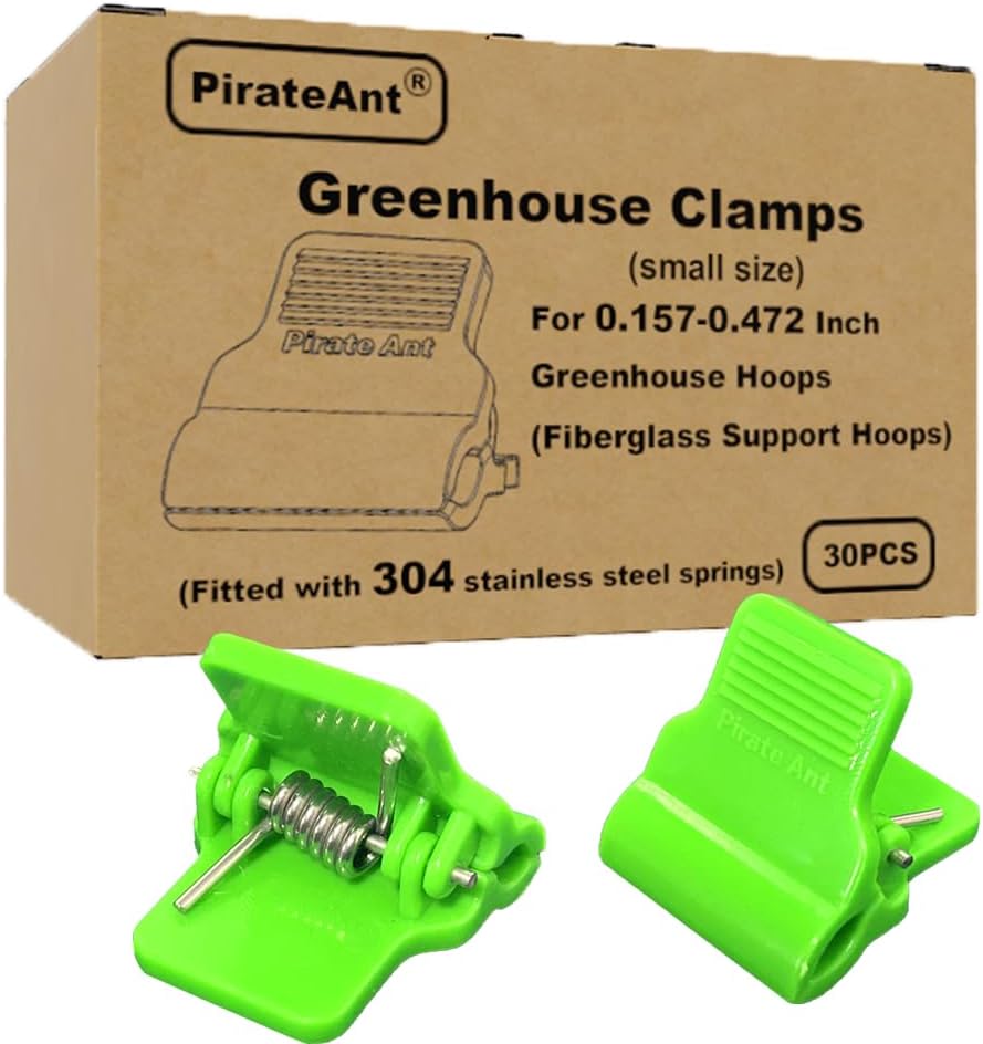 Greenhouse Clamps for 0.32-0.45inch Greenhouse Hoops, Garden Support Frame,Grow Tunnel,Plant Support Stakes.for Fixing Plant Cover,Plastic Sheeting,Film Row Cover,net.(30pcs)