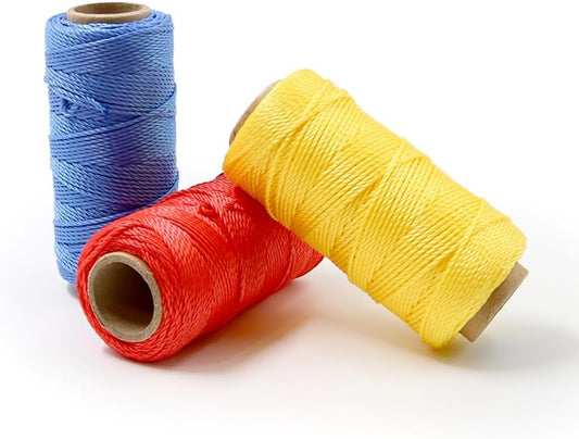 Mason Line String Reel 260FT, 390FT, 780FT, 1500FT, 2300FT, Durable Construction Twine for Laying Bricks, Blocks, Fences in Gardening, DIY & Landscaping Projects (Orange, 262 Ft)