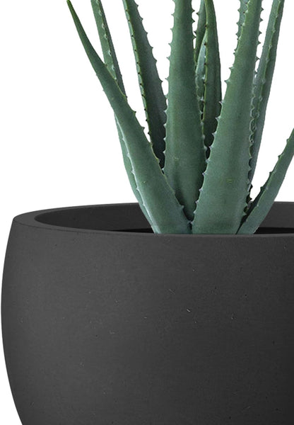 Large Round Bowl Vintage BRN Concrete Planter 19.9" Dia, Outdoor