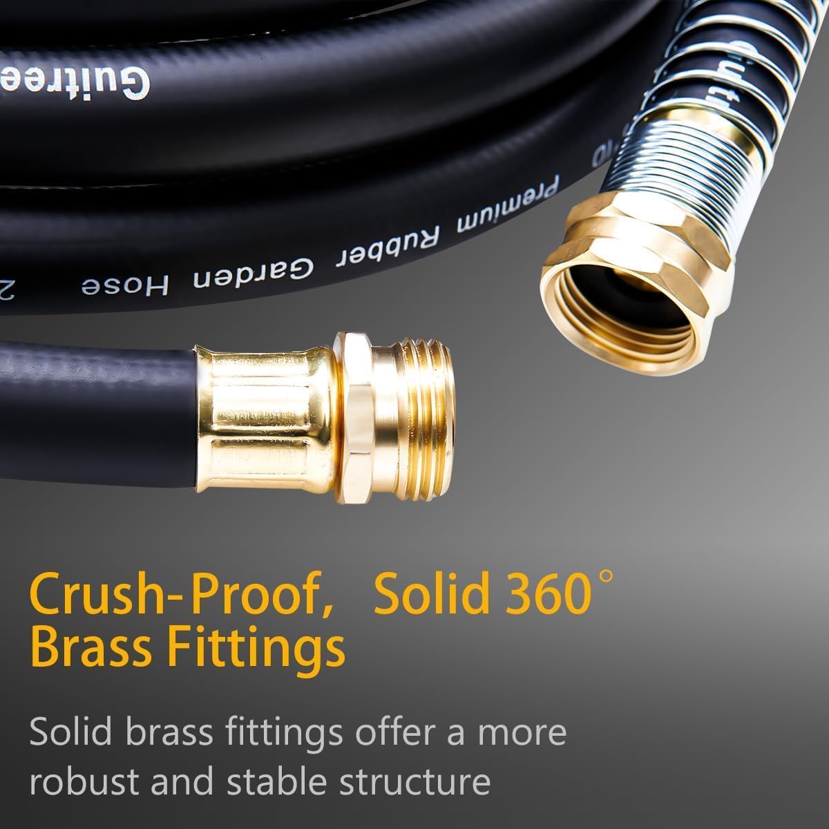 Guitrees Leader Garden Hose 10ft x 5/8", Heavy Duty Short Water Hose, Female to Female Fittings, Five Layered Braiding for Durability, 1000PSI Burst, 300PSI Working (Black) - Colors A