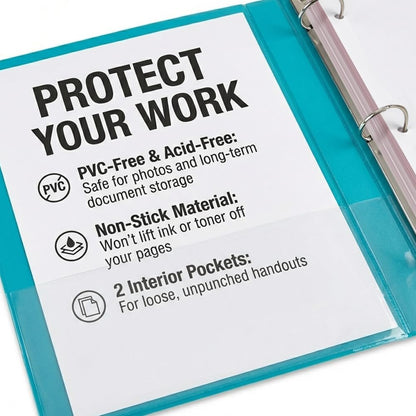 Samsill BioBinder 2 Inch (4-Pack) - Durable Plant-Based 3 Ring View Binder, USDA Certified Biobased, Customizable Nonstick Cover & Spine - 425 Sheet Capacity, Letter Size School Office Organizer