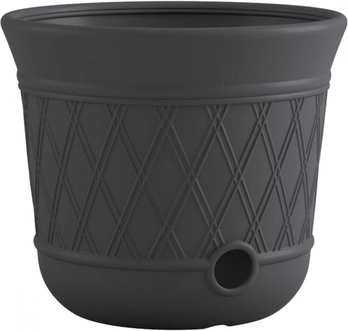 14 x 12 Resin Decorative Hideaway Outdoor Garden Hose Storage Pot, Gray for Gardening, Vegetables, Flower