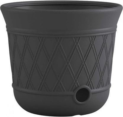 14 x 12 Resin Decorative Hideaway Outdoor Garden Hose Storage Pot, Gray for Gardening, Vegetables, Flower