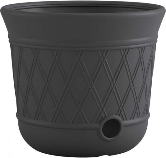 14 x 12 Resin Decorative Hideaway Outdoor Garden Hose Storage Pot, Gray for Gardening, Vegetables, Flower