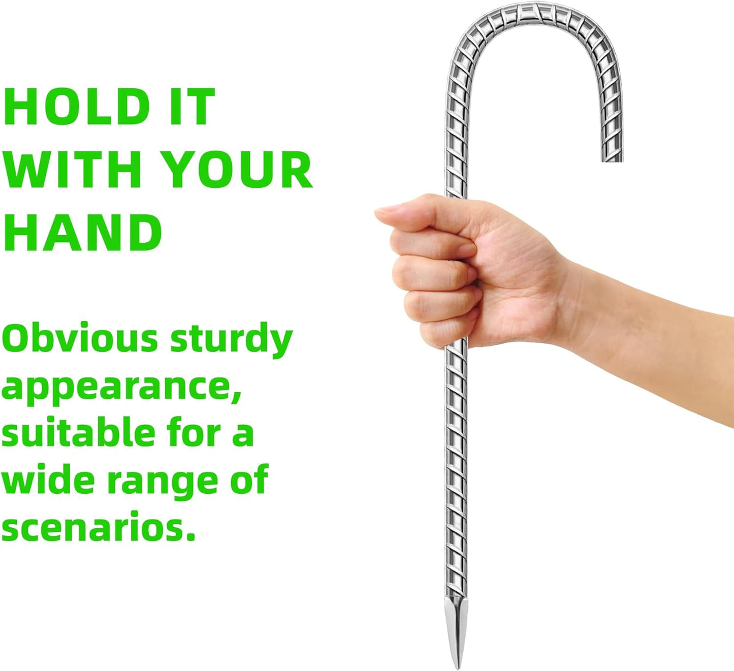11 Pack Ground Garden Rebar Stakes Rebar 12 Inch Anti-Rust Galvanized Steel U Shape Hook Heavy Duty Ground Anchors for Tents, Position Kits,Fences, and Trampolines Landscape Fabric