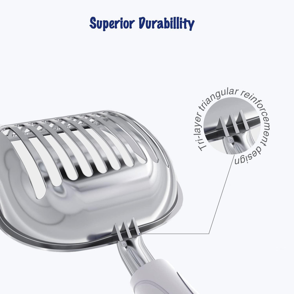 Cat Litter Scoop, Aluminum Alloy Sifter, Kitty Metal Scooper, Deep Shovel, Long Handle, Poop Sifting, Kitten Pooper Lifter, Durable, Heavy Duty, for Litter Box