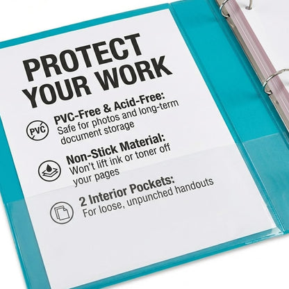 Samsill BioBinder 2 Inch (4-Pack) - Durable Plant-Based 3 Ring View Binder, USDA Certified Biobased, Customizable Nonstick Cover & Spine - 425 Sheet Capacity, Letter Size School Office Organizer