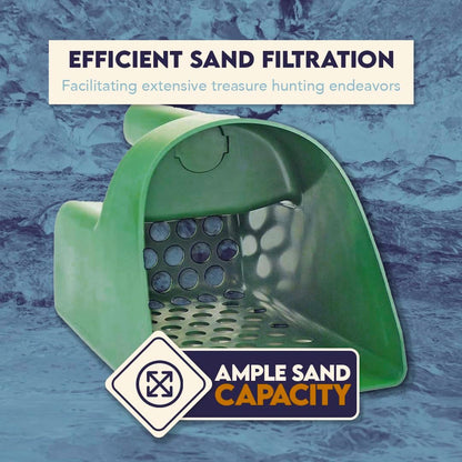 SE 3 Quart Sand Scoop Sifter with 0.5" Holes - Use for Gold and Metal Prospecting, Green
