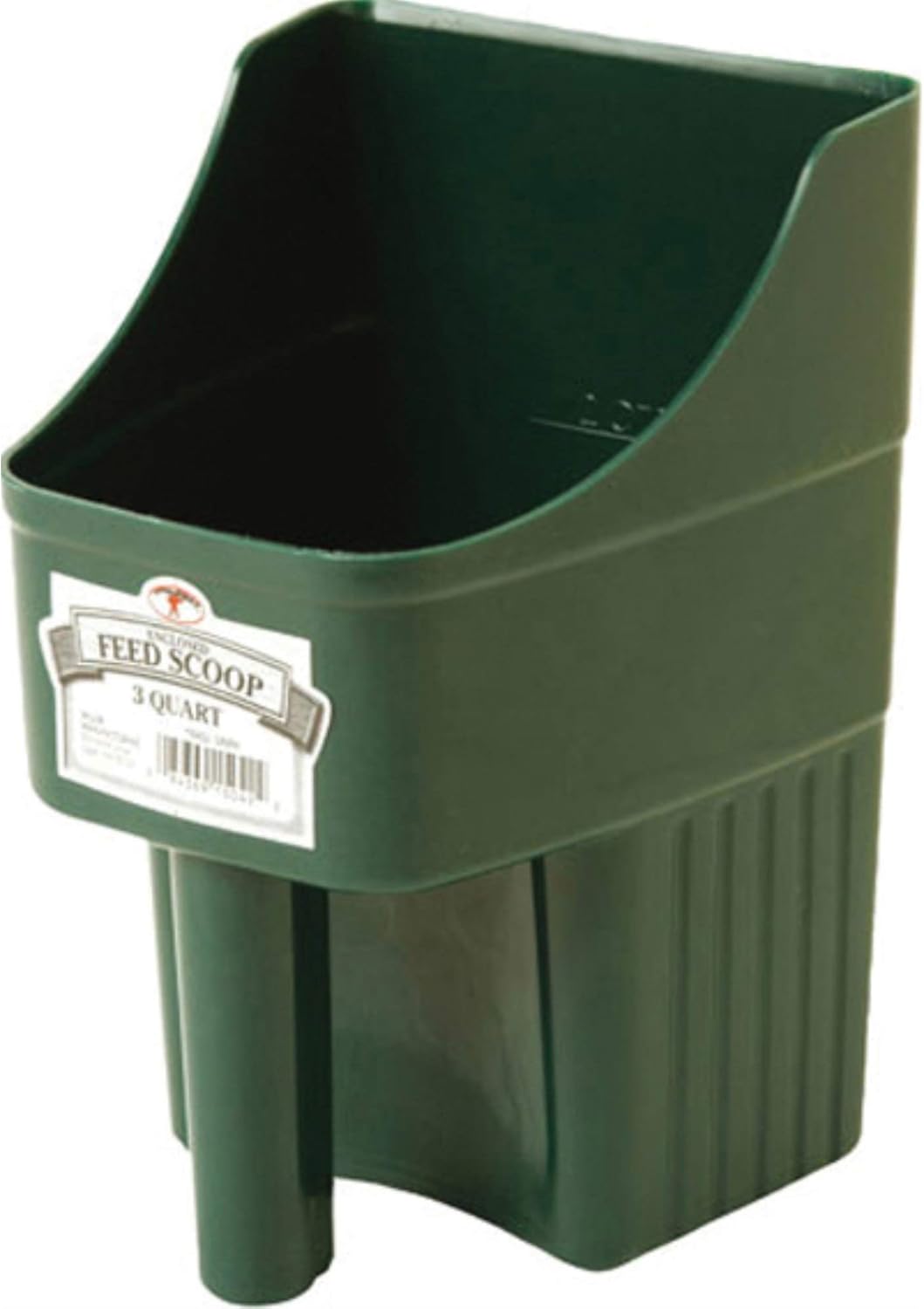 Little Giant® Plastic Enclosed Feed Scoop | Heavy Duty Durable Stackable Feed Scoop with Measure Marks | 3 Quart | Ranchers, Homesteaders and Livestock Farmers | Lime Green