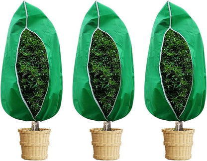 Plant Covers Winter Freeze Protection 1 Pack 78.74'' X 94.49'' Reusable Frost Blanket Tree Wrap Cloth with Drawstring and Zipper for Outdoor Cold Weather - Green