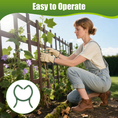 AUAUY 210 Pcs Plant Clips Green Garden Clips Plastic Plant Rings Plant Support Clips for Securing Plant Stem（L）