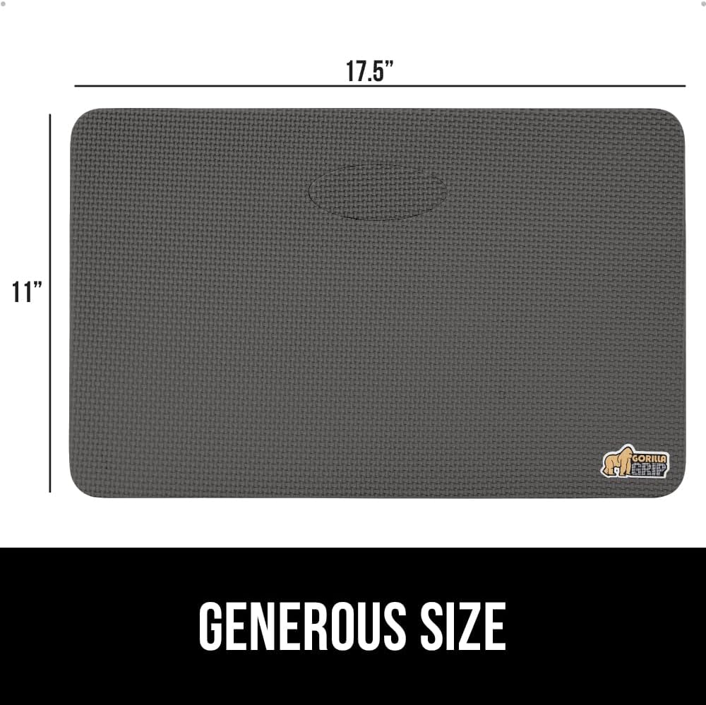 GORILLA GRIP® Extra Thick Patent Pending Supportive Foam Kneeling Pad, Large Cushion Knee Pads for Gardening, Baby Bath Time, Dirt and Water Resistant, Workout and Garden Supplies, 17.5x11, Black