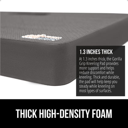 GORILLA GRIP® Extra Thick Patent Pending Supportive Foam Kneeling Pad, Large Cushion Knee Pads for Gardening, Baby Bath Time, Dirt and Water Resistant, Workout and Garden Supplies, 17.5x11, Black