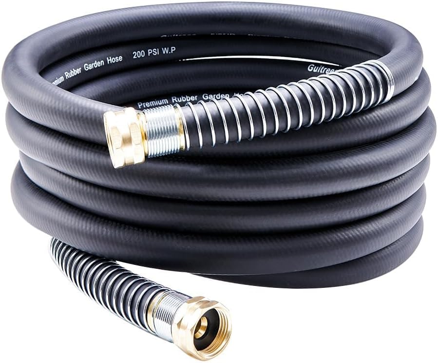 Guitrees Leader Garden Hose 10ft x 5/8", Heavy Duty Short Water Hose, Female to Female Fittings, Five Layered Braiding for Durability, 1000PSI Burst, 300PSI Working (Black) - Colors A