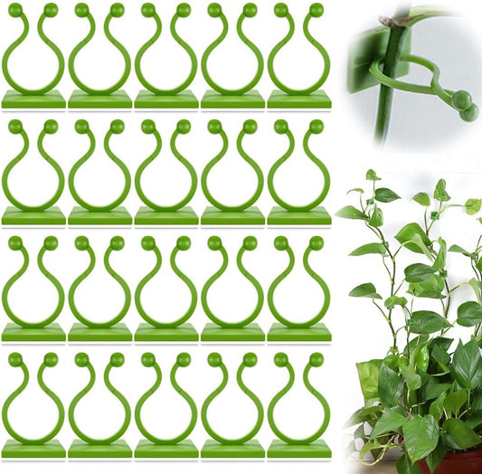 Plant Climbing Wall Fixture Clips, Plant Vine Wall Clips Wall Plant Support Hook, Invisible Plant Support Vine Clips, Plant Fixer Self-Adhesive Hook for Climbing Plants Indoor Outdoor (100, Green)