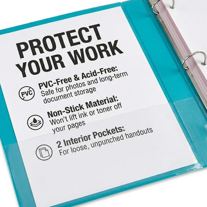 Samsill BioBinder 2 Inch (4-Pack) - Durable Plant-Based 3 Ring View Binder, USDA Certified Biobased, Customizable Nonstick Cover & Spine - 425 Sheet Capacity, Letter Size School Office Organizer